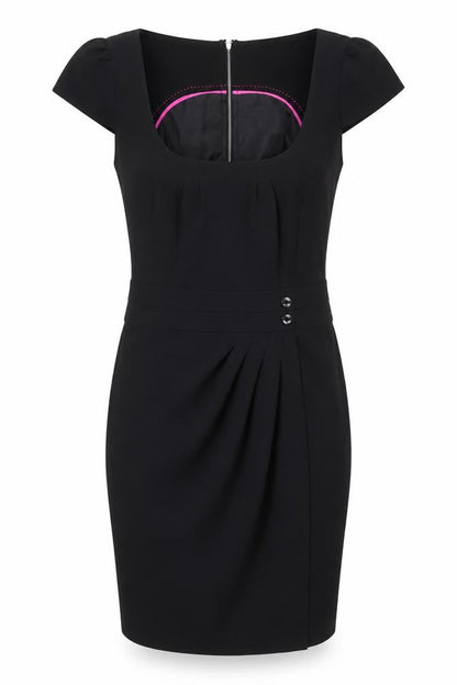 E-vie Women's Black Sheath Dress, Size 12, Cap Sleeve