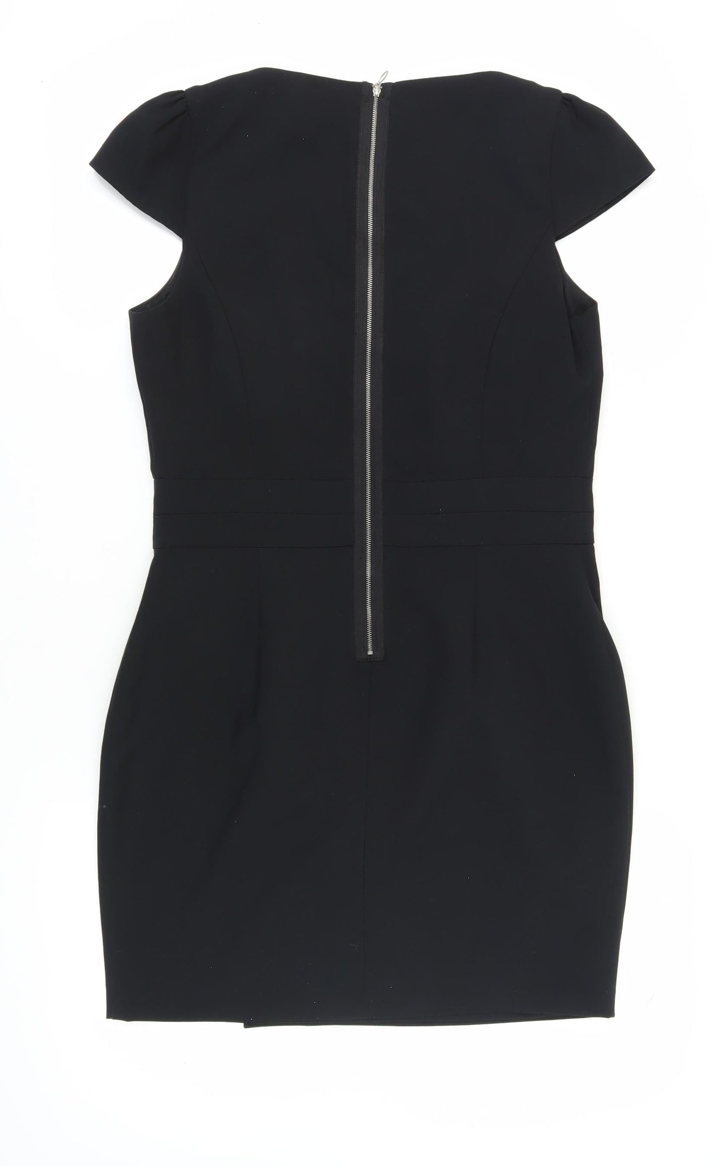 E-vie Women's Black Sheath Dress, Size 12, Cap Sleeve