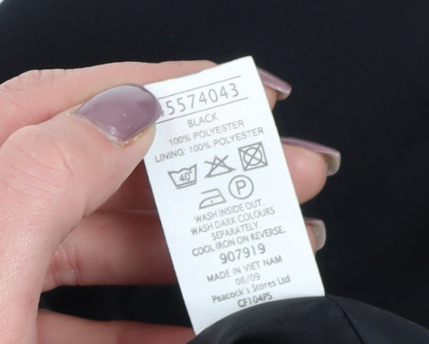 E-vie Women's Black Sheath Dress, Size 12, Cap Sleeve