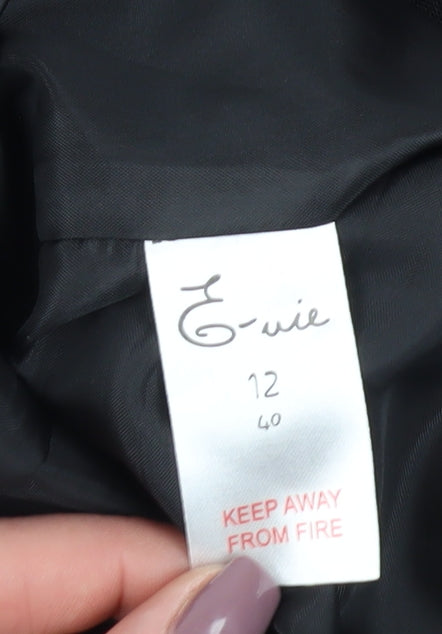 E-vie Women's Black Sheath Dress, Size 12, Cap Sleeve