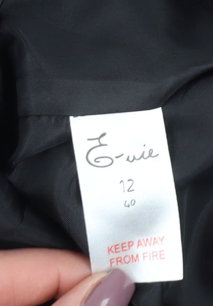 E-vie Women's Black Sheath Dress, Size 12, Cap Sleeve