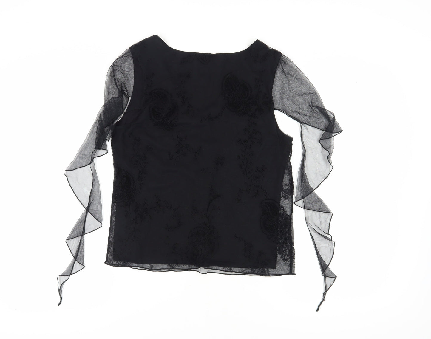 Laura Ashley Women's Black Paisley Wrap Blouse UK 18