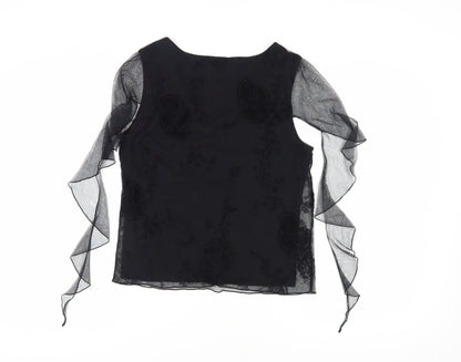 Laura Ashley Women's Black Paisley Wrap Blouse UK 18