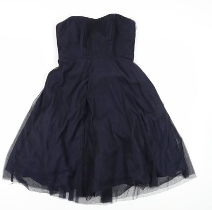 Monsoon Women's Blue A-Line Midi Formal Dress Size 8