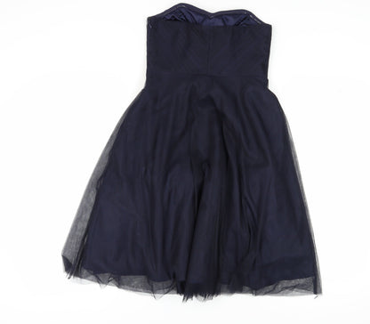 Monsoon Women's Blue A-Line Midi Formal Dress Size 8