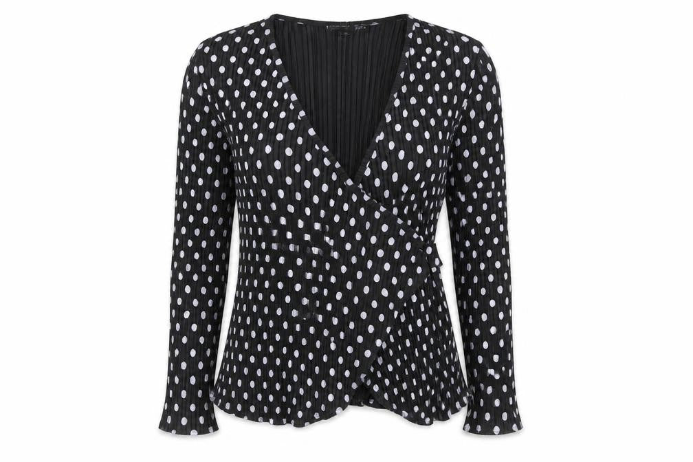Womens UK Size 8 Boohoo Black Wrap Blouse