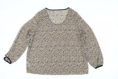 Womens UK Size 14 La Redoute Beige Basic Blouse