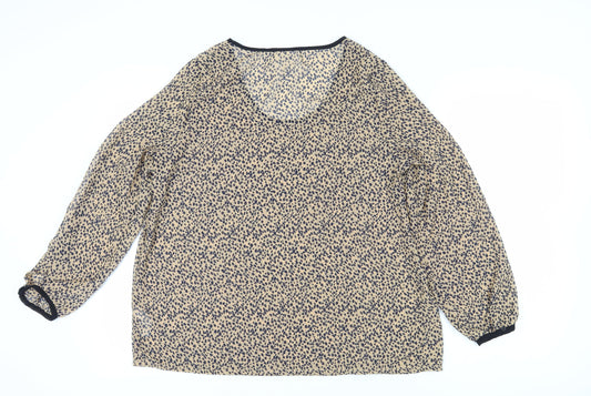 Womens UK Size 14 La Redoute Beige Basic Blouse