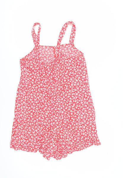 New Look Women's Red Floral Slip Dress, Size 10