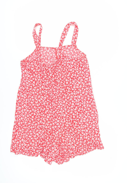 New Look Women's Red Floral Slip Dress, Size 10