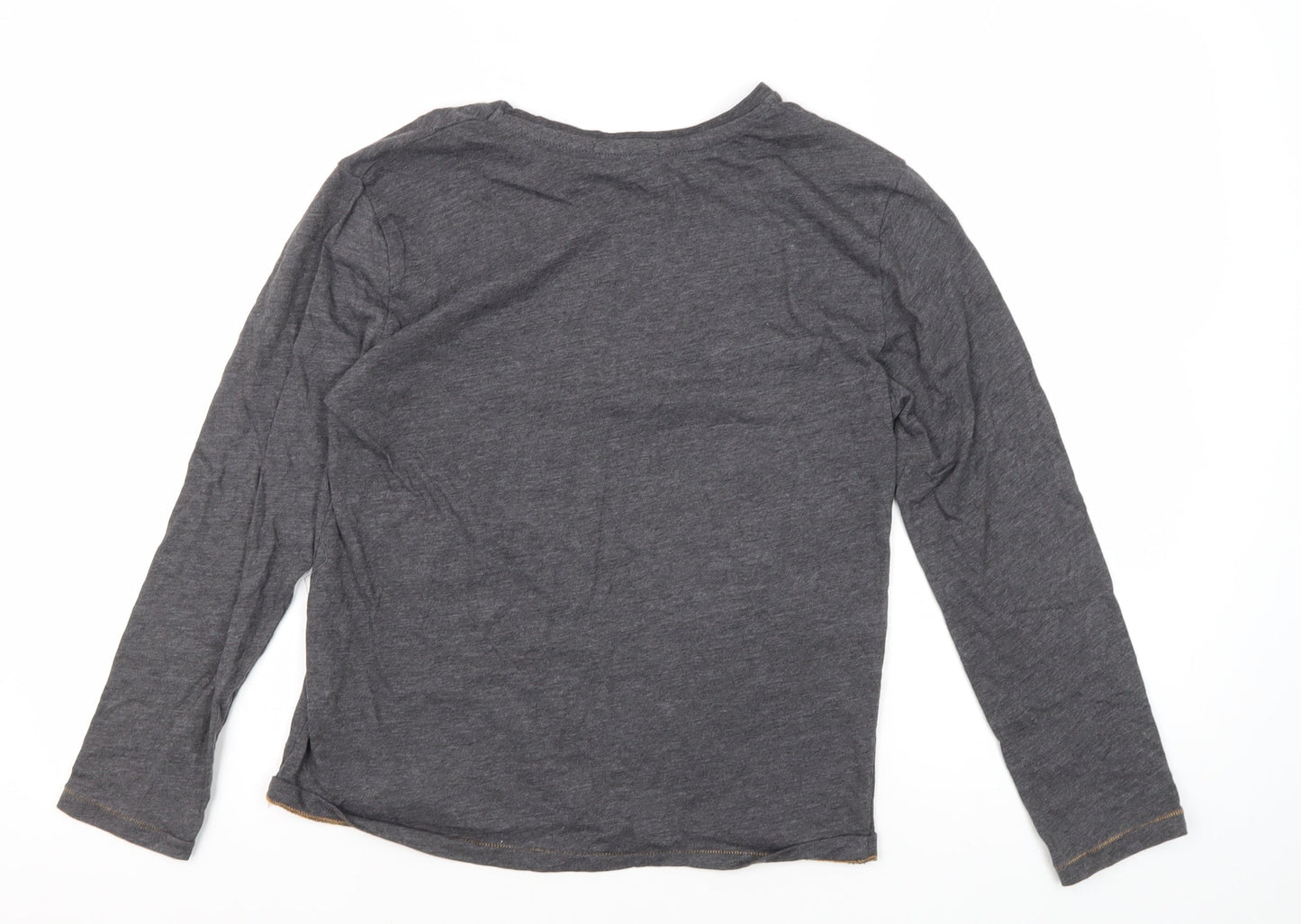 Zara Boys Grey Graphic Long Sleeve T-Shirt, 9-10 Years