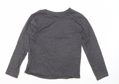 Zara Boys Grey Graphic Long Sleeve T-Shirt, 9-10 Years