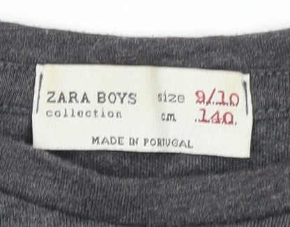 Zara Boys Grey Graphic Long Sleeve T-Shirt, 9-10 Years