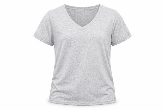 icyzone Women's Grey L Basic Activewear T-Shirt