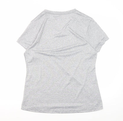 icyzone Women's Grey L Basic Activewear T-Shirt