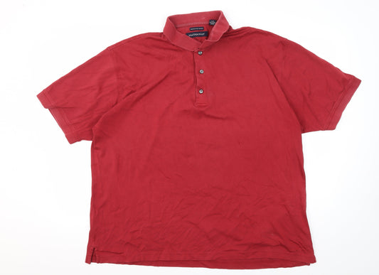 Hathaway Men's Red XL Cotton Polo Shirt