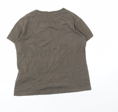 Womens UK Size XS Pull&Bear Brown Jersey T-Shirt
