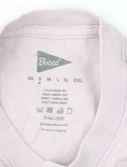 Bored Unisex Pink T-Shirt, Medium Crew Neck Casual