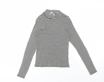 Womens UK Size XS Monki Black Jersey T-Shirt