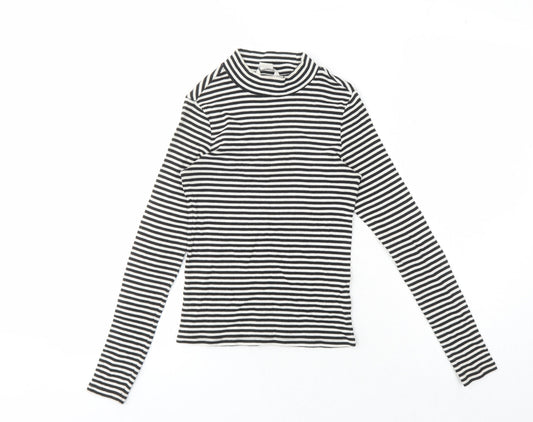Womens UK Size XS Monki Black Jersey T-Shirt