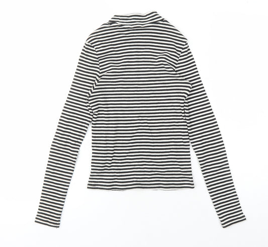Womens UK Size XS Monki Black Jersey T-Shirt