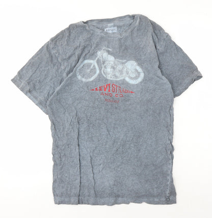 Levi's Men's Grey Motorcycle T-Shirt Medium