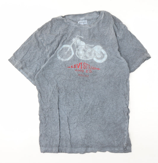 Levi's Men's Grey Motorcycle T-Shirt Medium