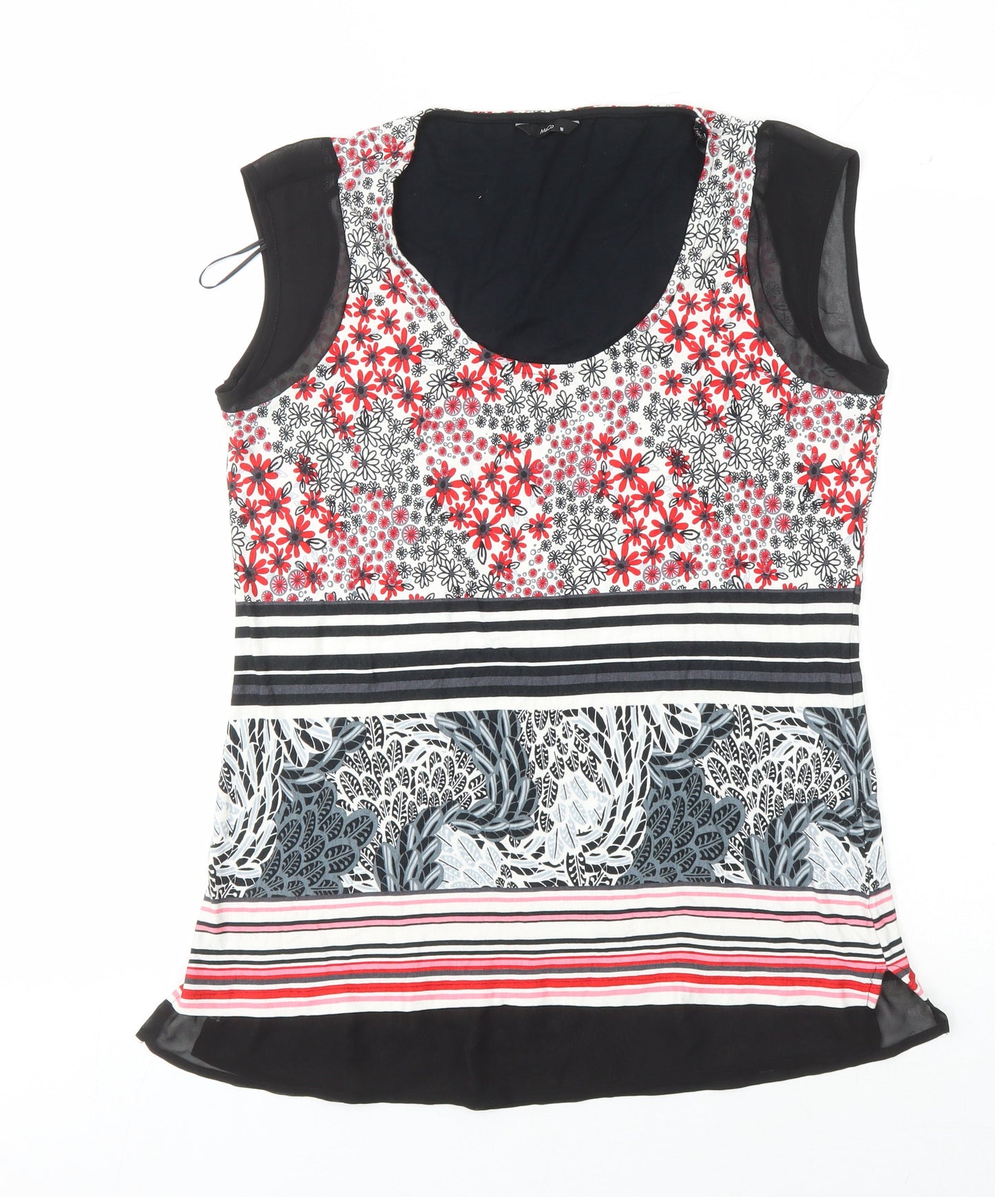 M&Co Women's Multicoloured Floral Tunic Blouse Size 16