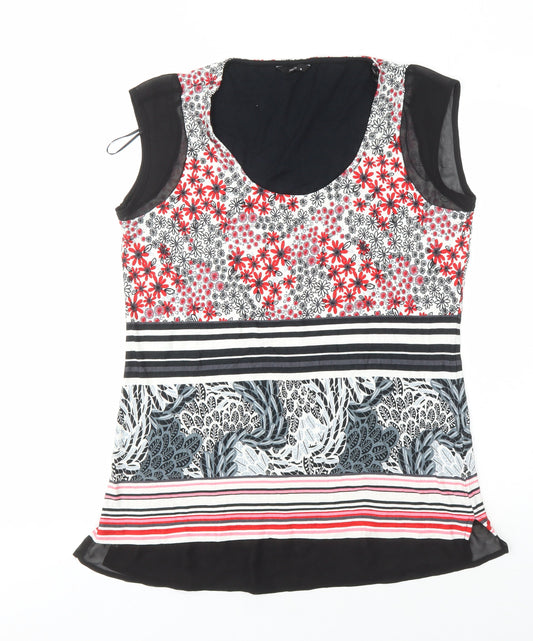 M&Co Women's Multicoloured Floral Tunic Blouse Size 16