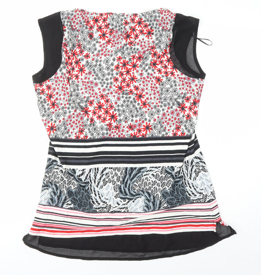 M&Co Women's Multicoloured Floral Tunic Blouse Size 16