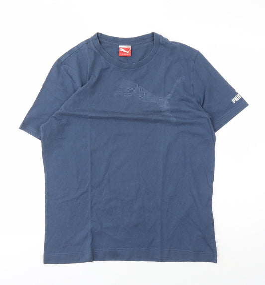 Puma Men's Blue Crew Neck Logo T-Shirt M