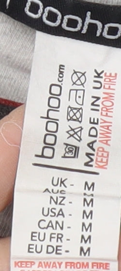 boohoo Women's Grey Cropped T-Shirt, Medium, Relaxed Fit