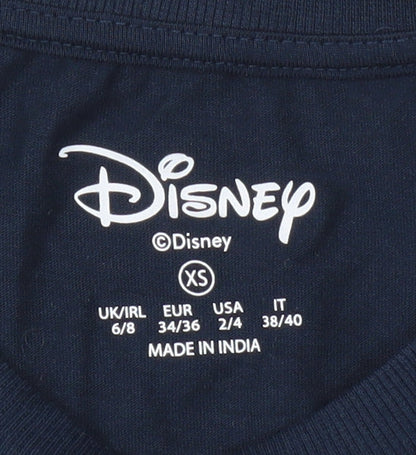 Teens UK Size XS Disney Blue Basic T-Shirt