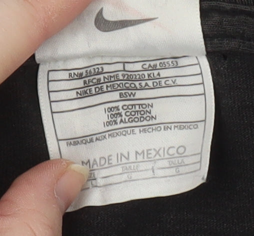 Nike Men's Black Logo T-Shirt, Size L, Cotton, Sports