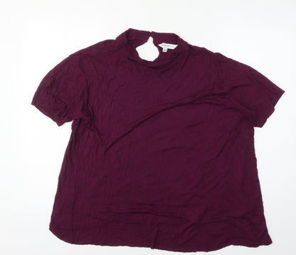 Capsule Women's Purple Short Sleeve High Neck Top