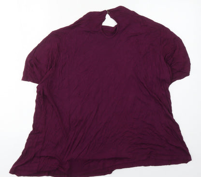 Capsule Women's Purple Short Sleeve High Neck Top