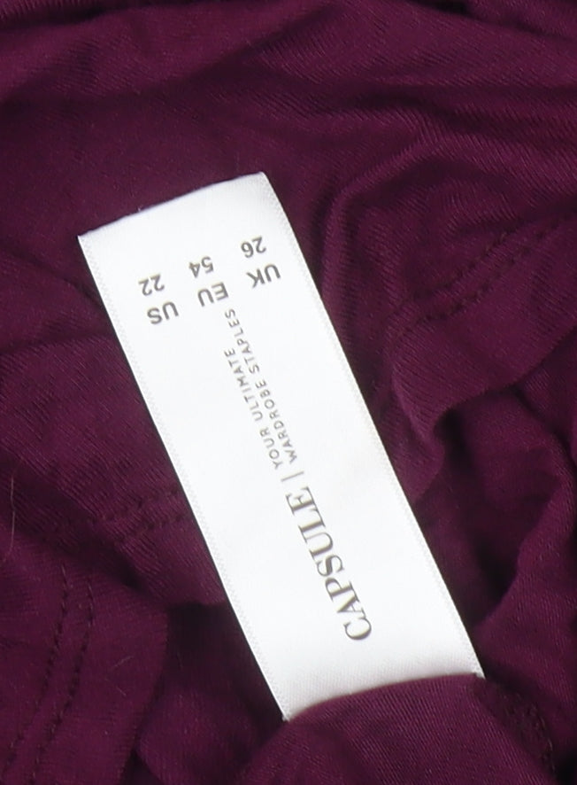 Capsule Women's Purple Short Sleeve High Neck Top