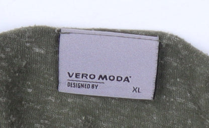 Womens UK Size XL VERO MODA Green Basic T-Shirt