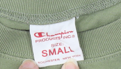 Champion Women’s Green T-Shirt, Size S, Crew Neck, Casual