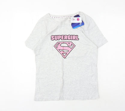 Tu Women's Grey Supergirl Nightshirt, Size 12, Comics Theme