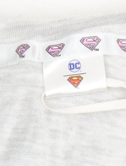 Tu Women's Grey Supergirl Nightshirt, Size 12, Comics Theme