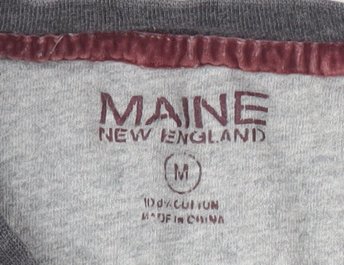 Maine New England Men's Grey Cotton T-Shirt M