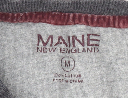 Maine New England Men's Grey Cotton T-Shirt M