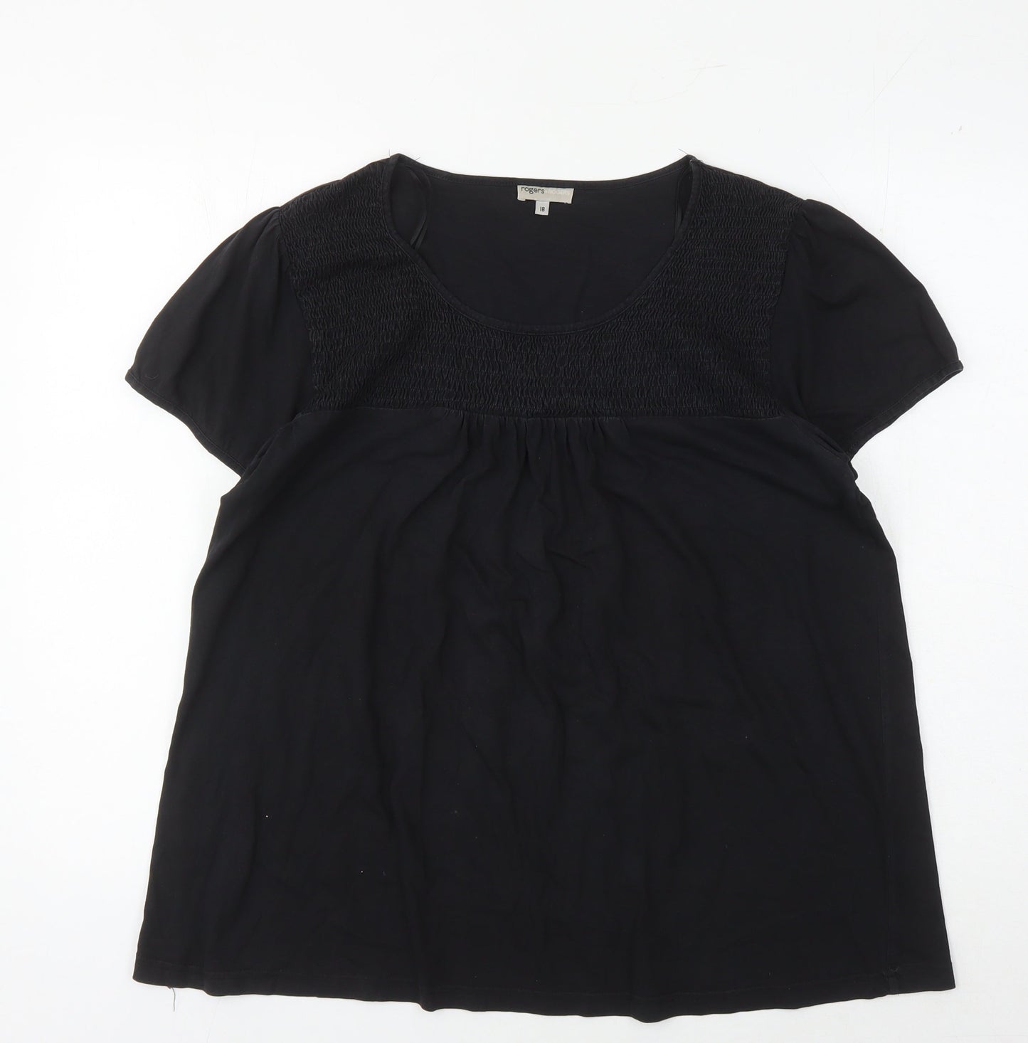 Womens UK Size 18 rogers+ROGERS Black Basic Blouse