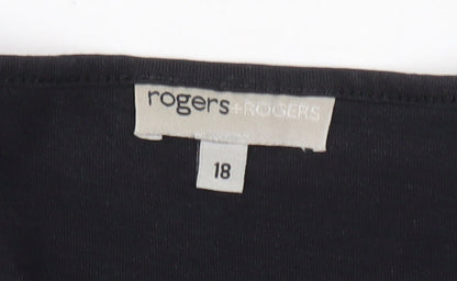 Womens UK Size 18 rogers+ROGERS Black Basic Blouse