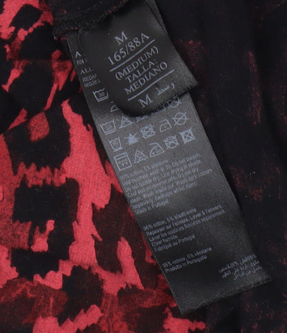 AllSaints Women's Red Animal Print Mock Neck Top