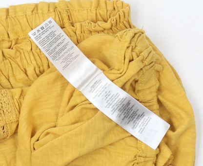 Womens UK Size 14 New Look Yellow Off the Shoulder Blouse