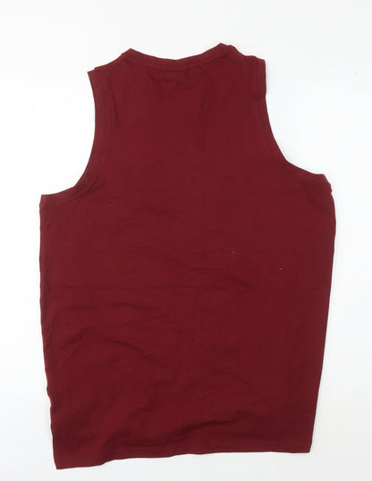 Lonsdale Unisex Red 2XL Tank Top Gym Cotton Blend