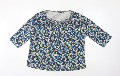 Isle Women's Blue Floral Tunic Blouse XL