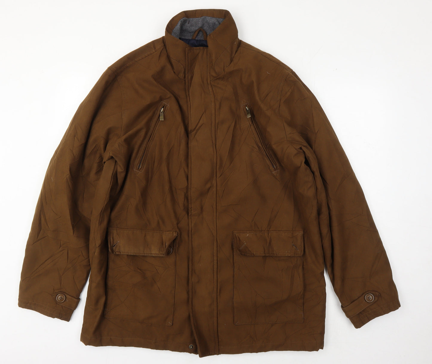 Aldon Men's Brown Mid-Length Windbreaker Jacket M